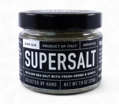 Side Gig Supersalt Sicilian Sea Salt with Fresh Herbs & Garlic 7.76 oz