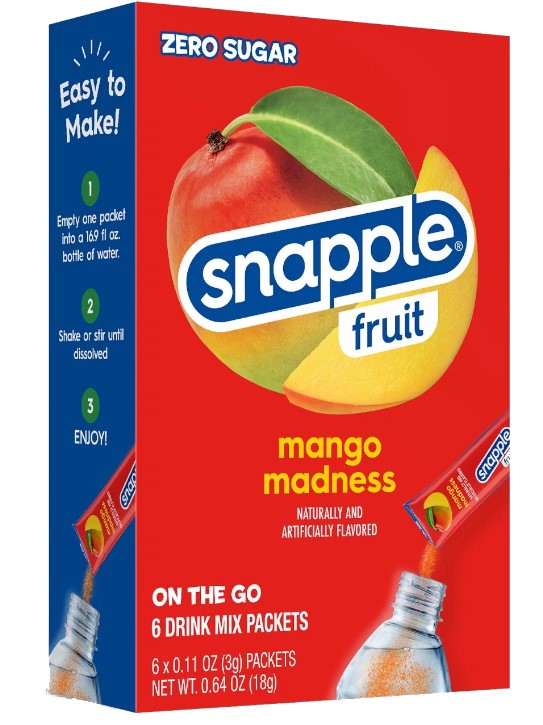 Snapple Powder Drink Mix Mango Madness 0.64 oz