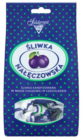 Solidarnosc Candied Plums in Dark Chocolate Sliwka Naleczowska 350 g