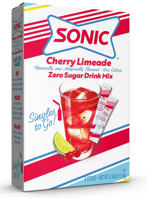 Sonic Singles To Go Powdered Drink Mix Cherry Limeade 6 Packets