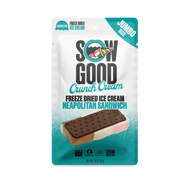 Sow Good Jumbo Neapolitan Crunch Cream Sandwich 1.6 oz