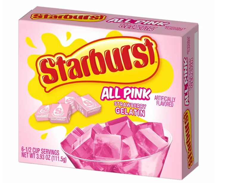 Starburst All Pink Strawberry Gelatin Jelly Dessert Mix 111.5g