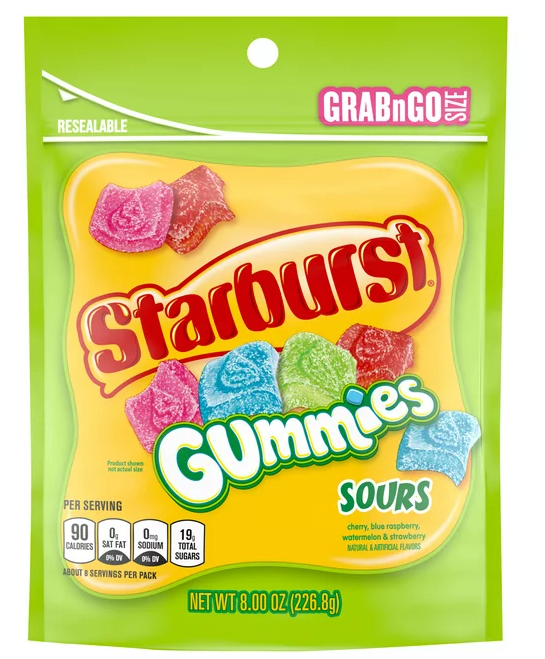 Starburst Sour Gummy Candy 8 oz