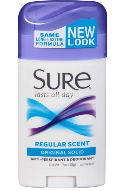 Sure Antiperspirant Deodorant Original Solid Regular Scent 1.7 oz