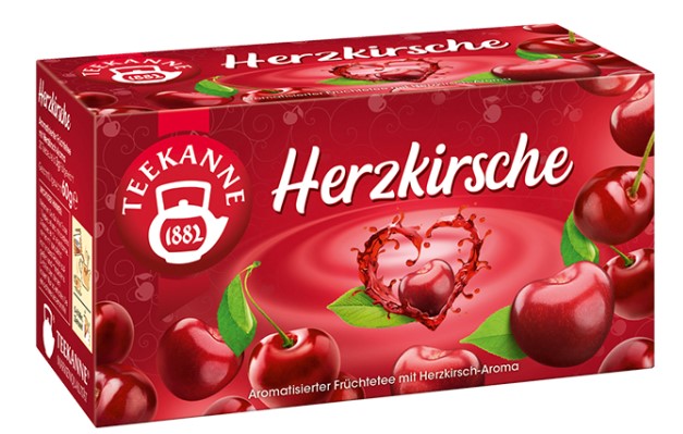 Teekanne Herzkirsche Heart Cherries 20 Tea Bags