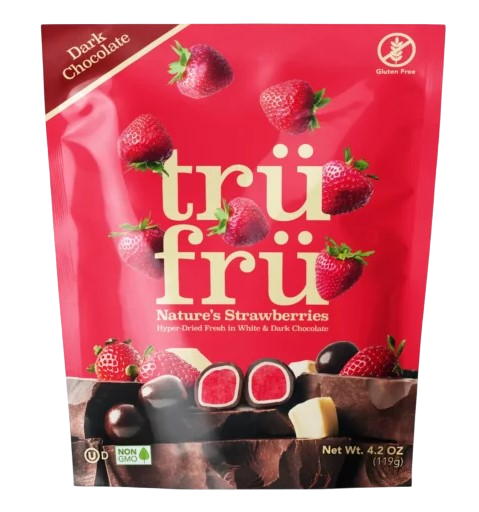 Tru Fru Hyper-Dried Nature's Strawberries in White & Dark Chocolate 4.2 oz