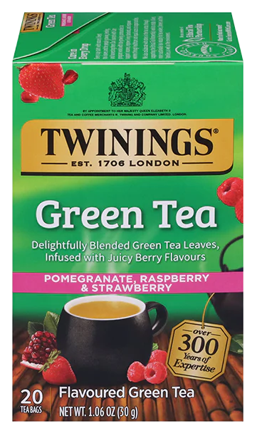 Twinings Green Tea Pomegranate, Raspberry & Strawberry 20 Tea Bags