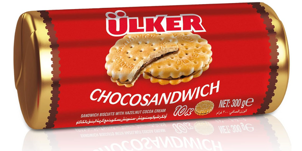 Ulker Sandwich Biscuits with Hazelnut Cream Filling 300 g