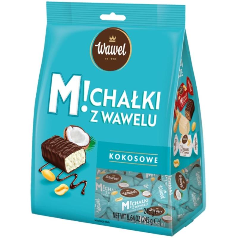 Wawel Mieszanka Kokosowe Chocolate Covered Jelly Candy with Сoconut 8.64 oz