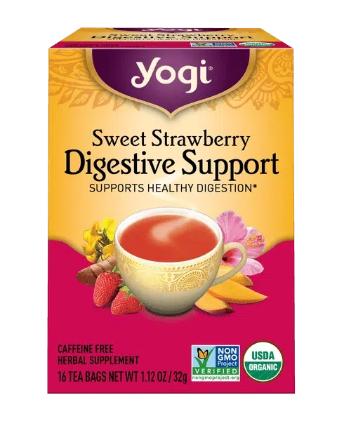 Yogi Strawberry Digestive Support Herbal Tea 16 Tea Bags