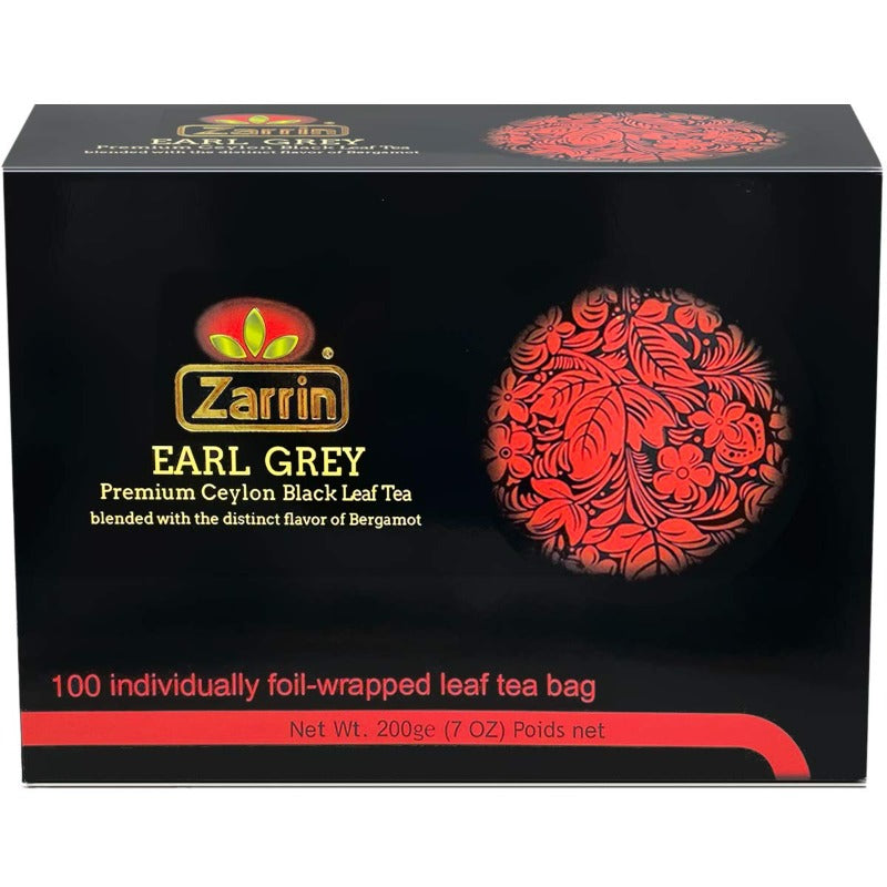 Zarrin Premium Ceylon Earl Grey Black Leaf Tea 7 Oz