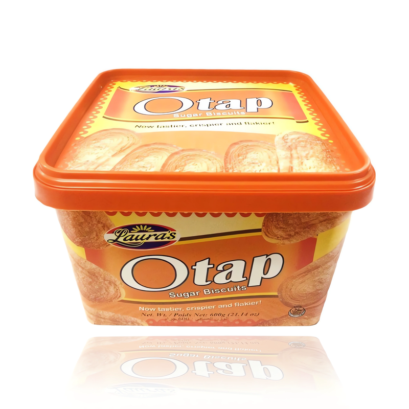 Laura's Otap Sugar Biscuits Classic 600 g in an orange rectangular tub ...