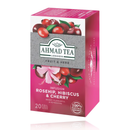 Ahmad Tea Thé à la rose musquée, à l'hibiscus et aux cerises 20 sachets de thé