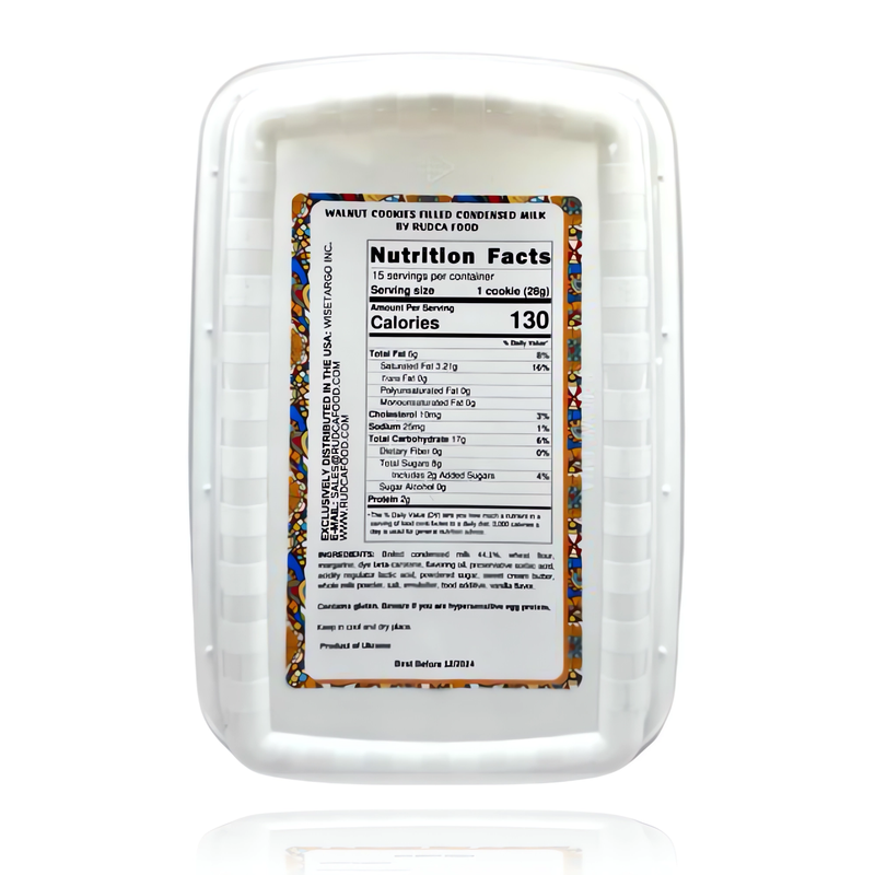 Walnut Cookies Filled Condensed Milk 13.5 oz by Rudca food