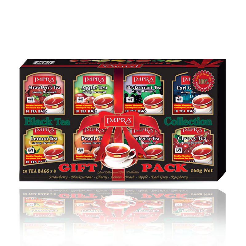 Impra Black Tea Collection Gift Pack 8 Flavors 80 Tea Bags