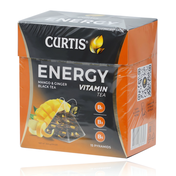 Curtis Energy With Ginger & Mango Black Tea 15 Tea Pyramids