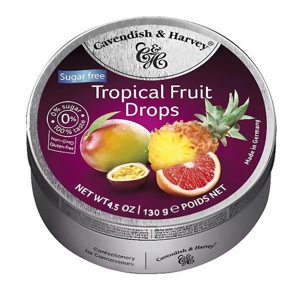 Cavendish & Harvey Sugar Free Tropical Fruit Drops 130g