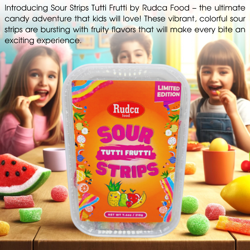 Sour Strips Tutti Frutti 7.4 oz by Rudca food