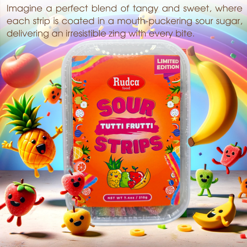 Sour Strips Tutti Frutti 7.4 oz by Rudca food