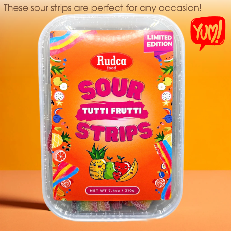 Sour Strips Tutti Frutti 7.4 oz by Rudca food